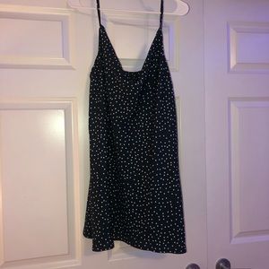 Green and White Polka Dot Cowl Neck Dress